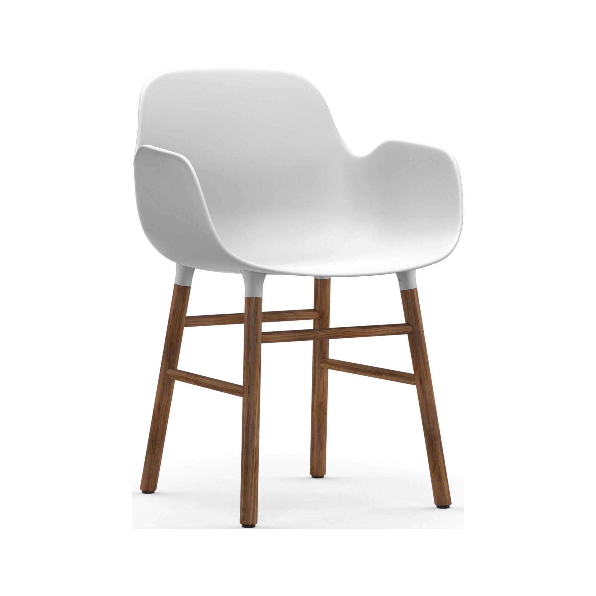 White / Walnut  – Form Chair with armrests - Normann Copenhagen