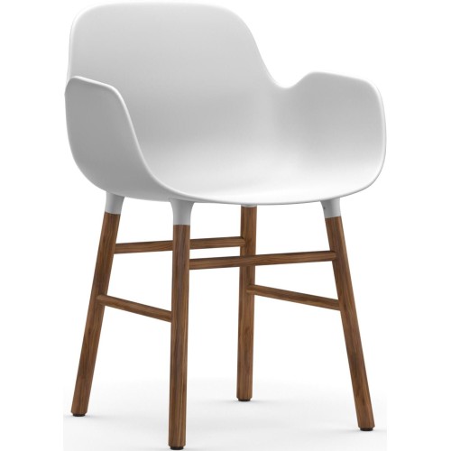 Blanc / Noyer – Chaise Form avec accoudoirs - Normann Copenhagen