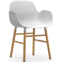 Blanc / Chêne – Chaise Form avec accoudoirs - Normann Copenhagen