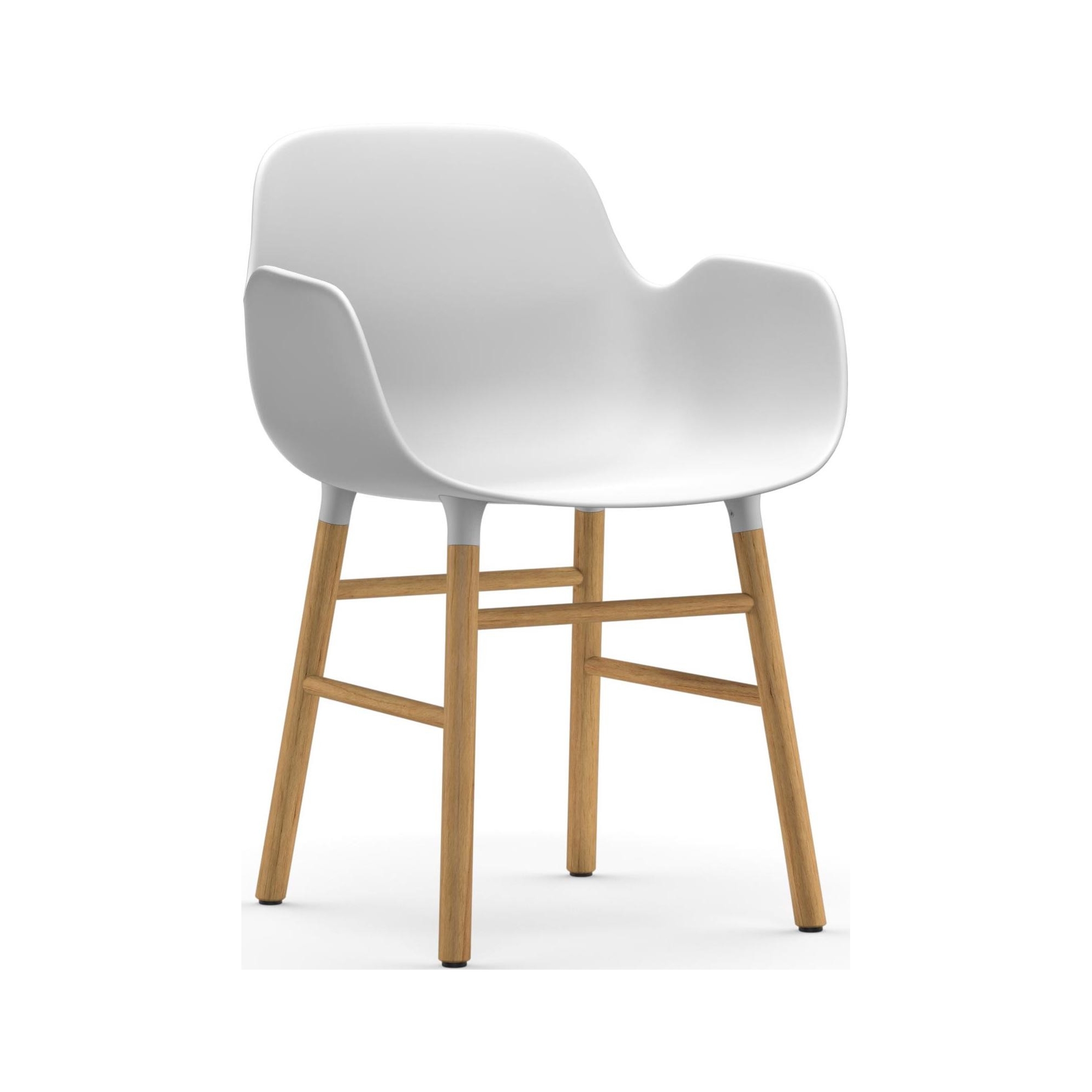 Blanc / Chêne – Chaise Form avec accoudoirs - Normann Copenhagen