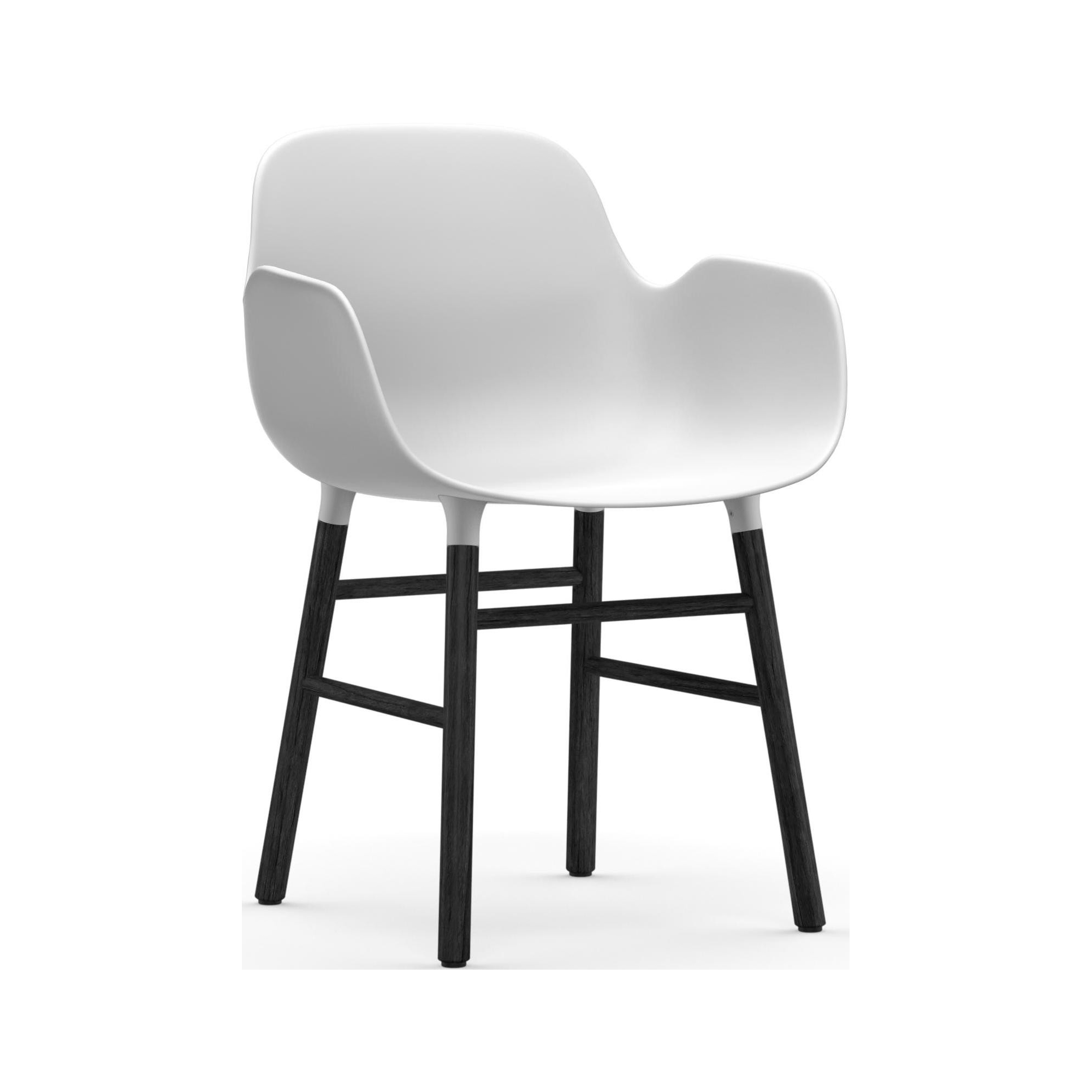 Blanc / Chêne peint en noir – Chaise Form avec accoudoirs - Normann Copenhagen