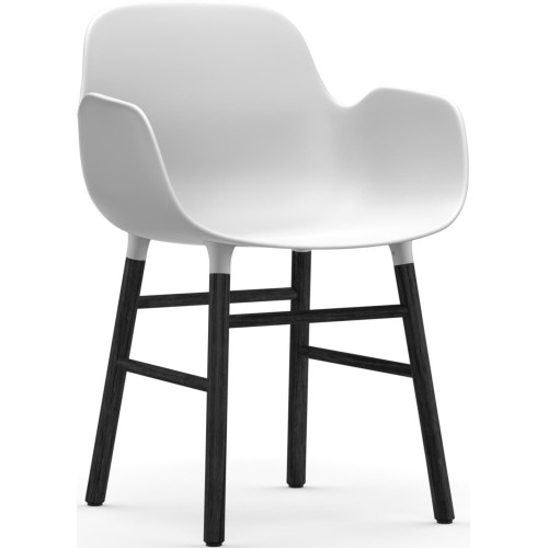 White / Black lacquered oak  – Form Chair with armrests - Normann Copenhagen