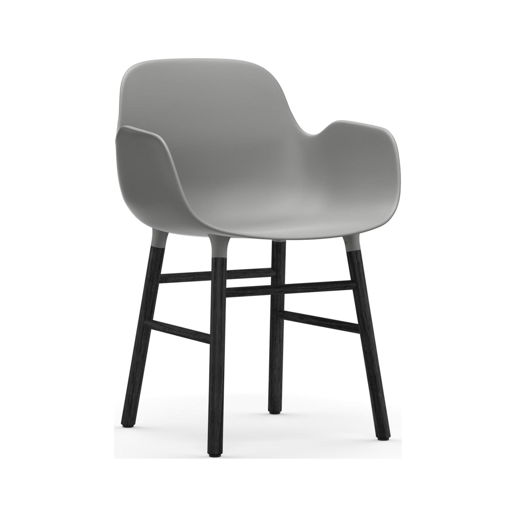 Gris / Chêne peint en noir – Chaise Form avec accoudoirs - Normann Copenhagen