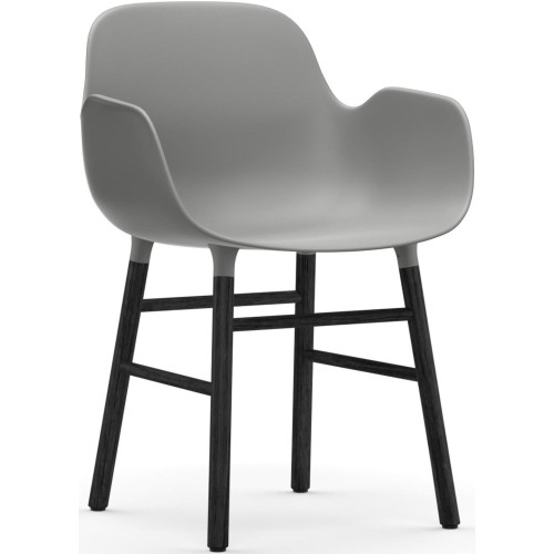 Grey / Black lacquered oak  – Form Chair with armrests - Normann Copenhagen