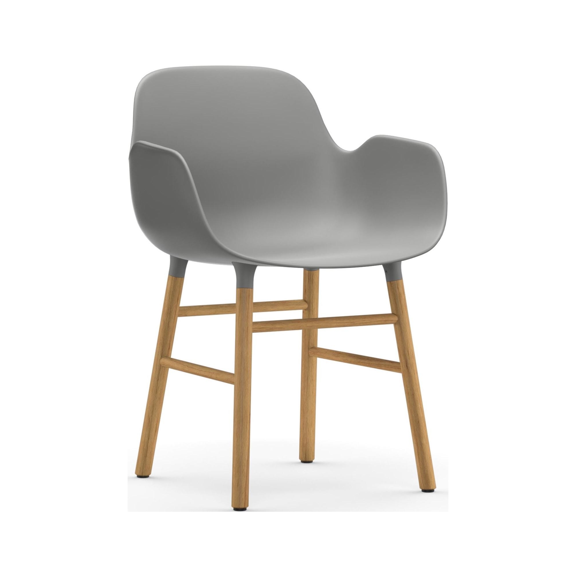 Grey / Oak  – Form Chair with armrests - Normann Copenhagen