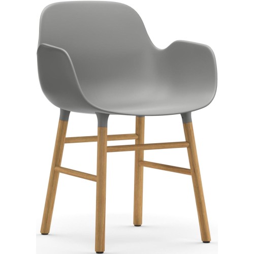 Grey / Oak  – Form Chair with armrests - Normann Copenhagen