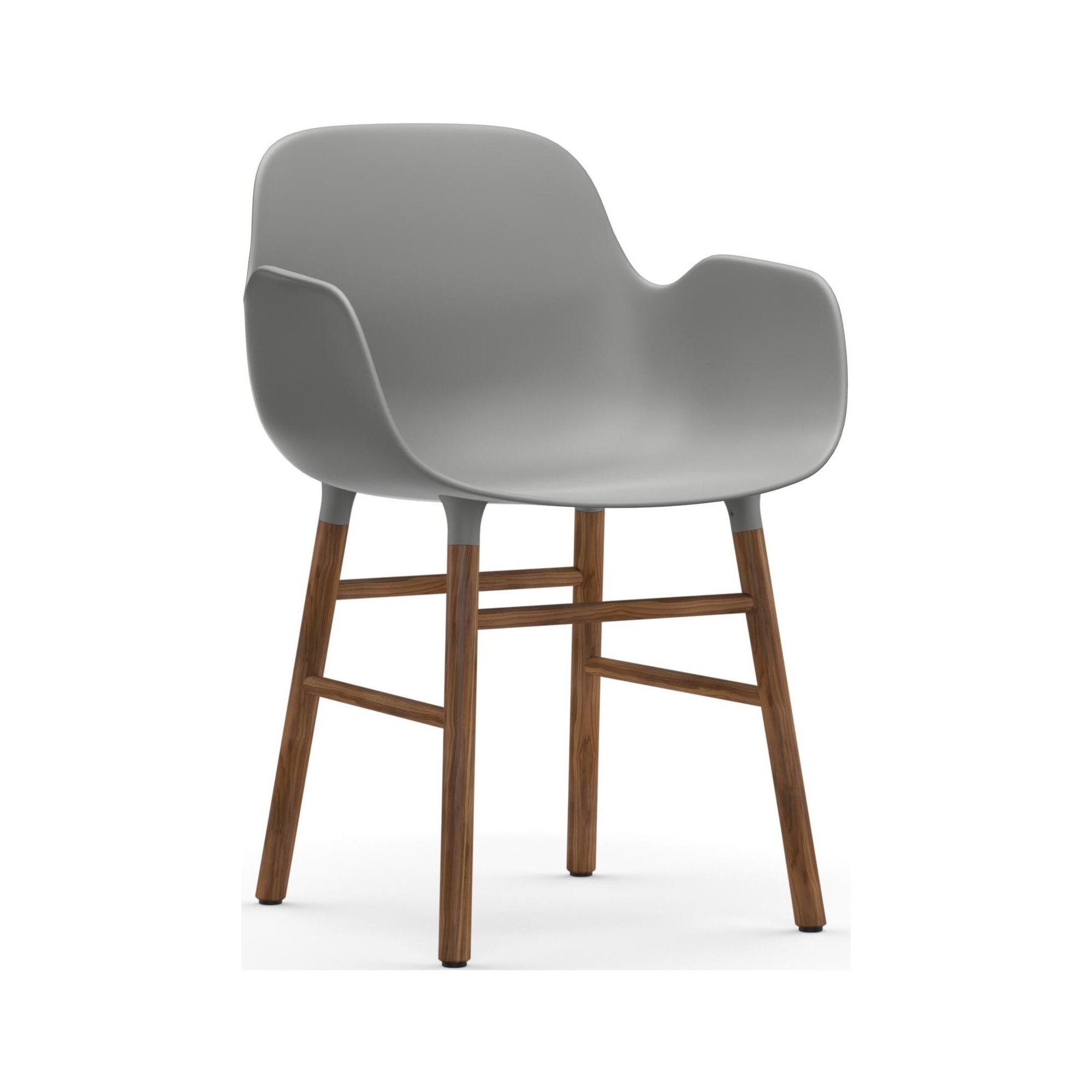 Grey / Walnut – Form Chair with armrests - Normann Copenhagen