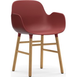 Rouge / Chêne – Chaise Form avec accoudoirs - Normann Copenhagen