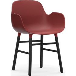 Rouge / Chêne peint en noir – Chaise Form avec accoudoirs - Normann Copenhagen