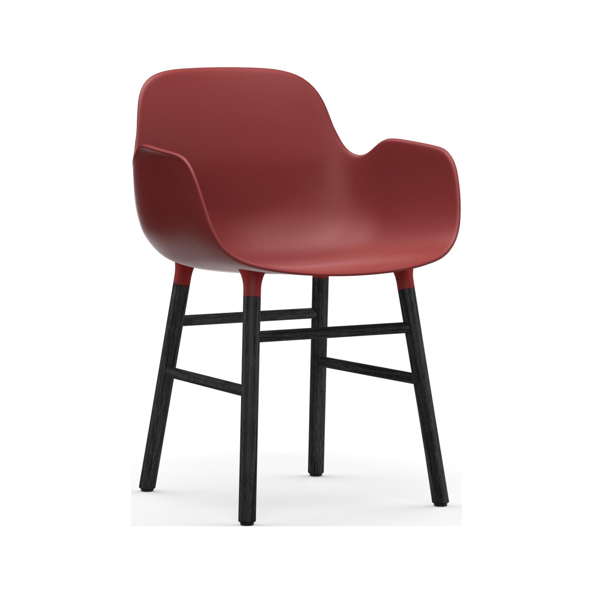 Rouge / Chêne peint en noir – Chaise Form avec accoudoirs - Normann Copenhagen