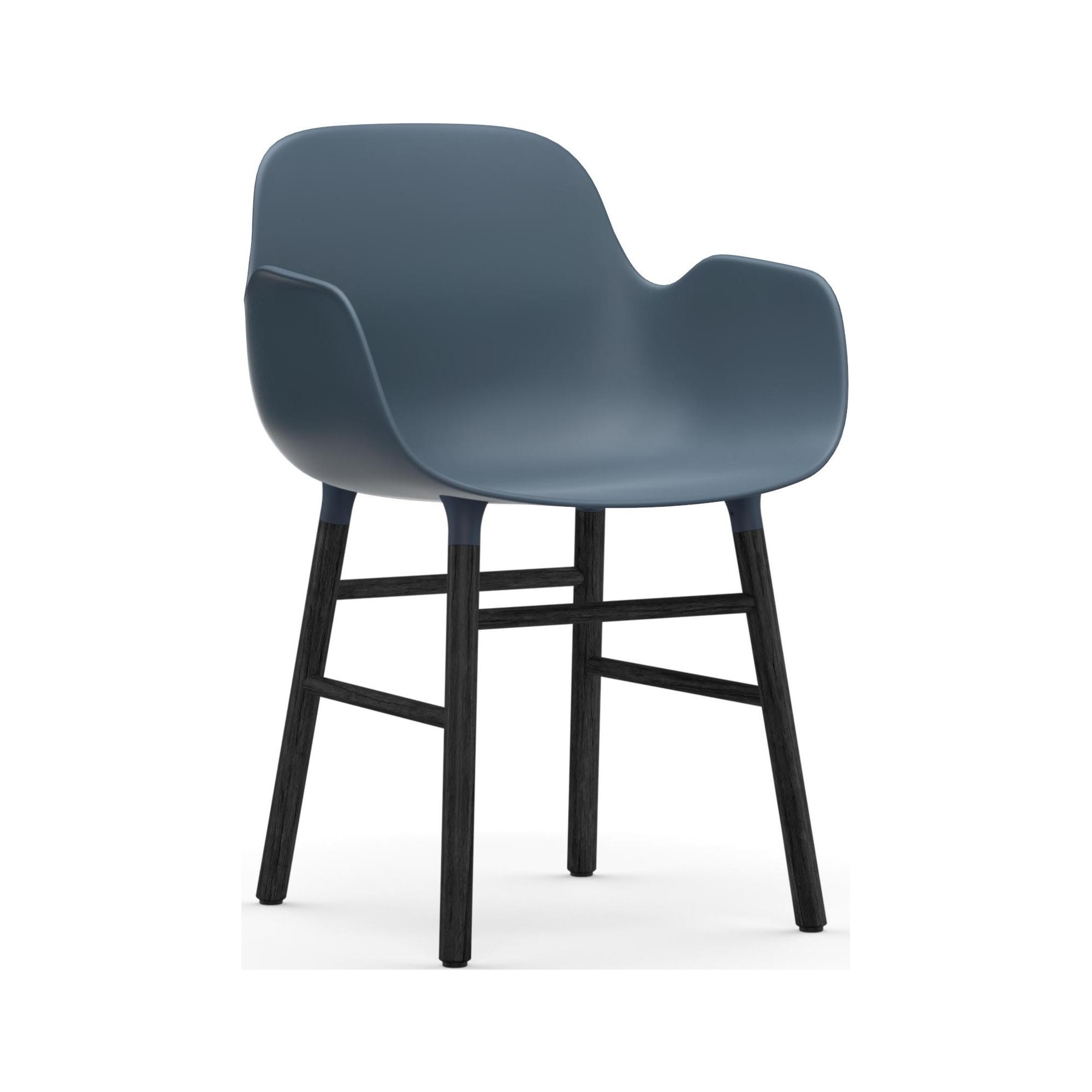 Bleu / Chêne peint en noir – Chaise Form avec accoudoirs - Normann Copenhagen