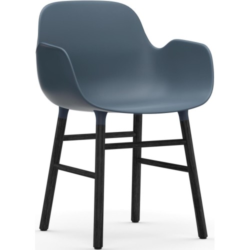 Bleu / Chêne peint en noir – Chaise Form avec accoudoirs - Normann Copenhagen