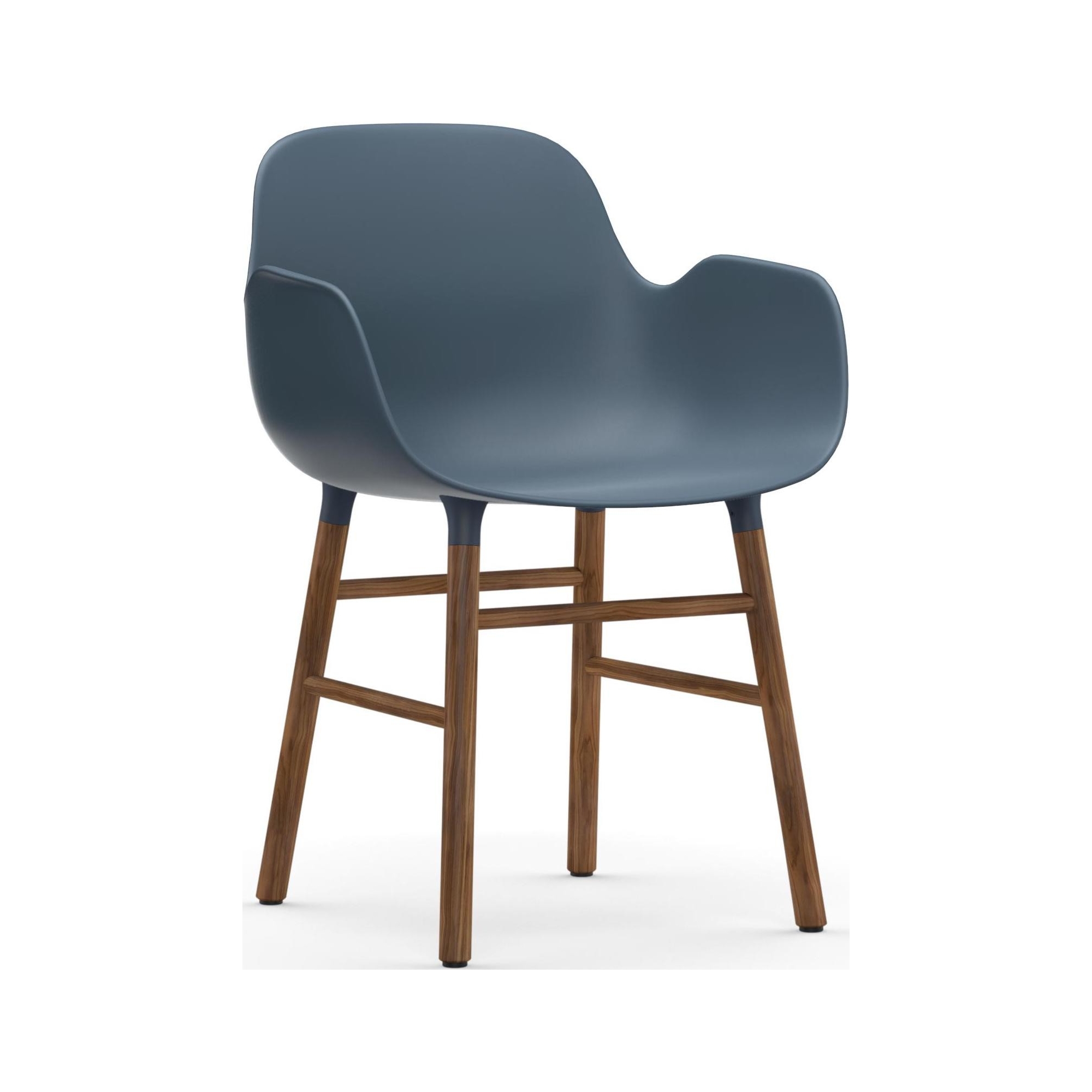 Blue / Walnut – Form Chair with armrests - Normann Copenhagen