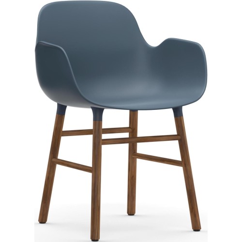 Bleu / Noyer – Chaise Form avec accoudoirs - Normann Copenhagen