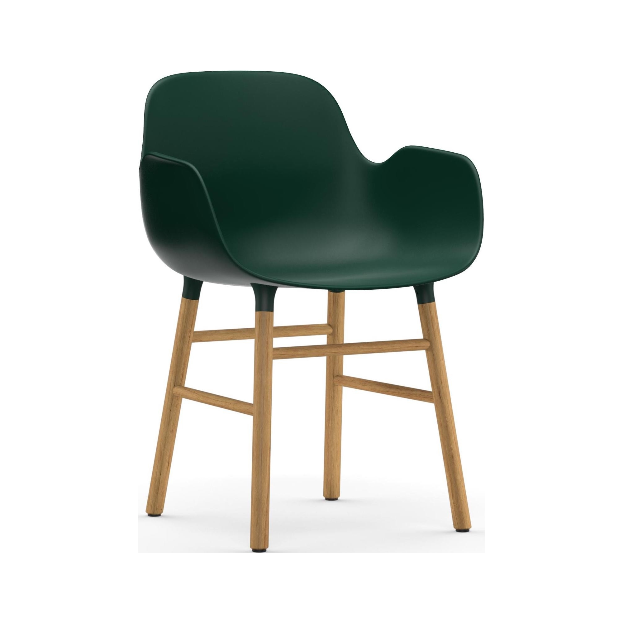 Green / Oak – Form Chair with armrests - Normann Copenhagen