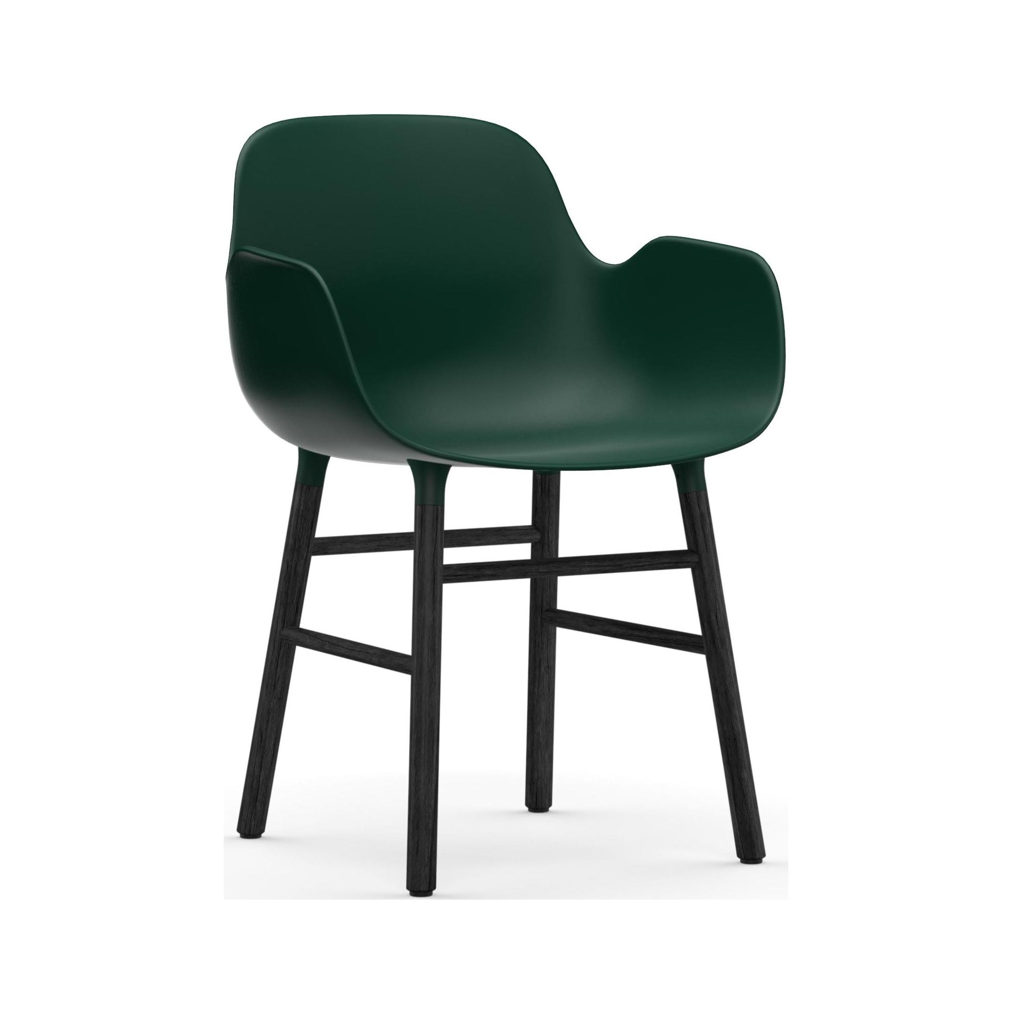 Green / Black lacquered oak – Form Chair with armrests - Normann Copenhagen