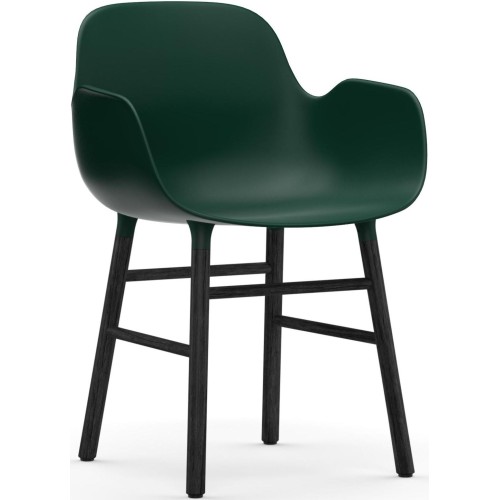 Green / Black lacquered oak – Form Chair with armrests - Normann Copenhagen