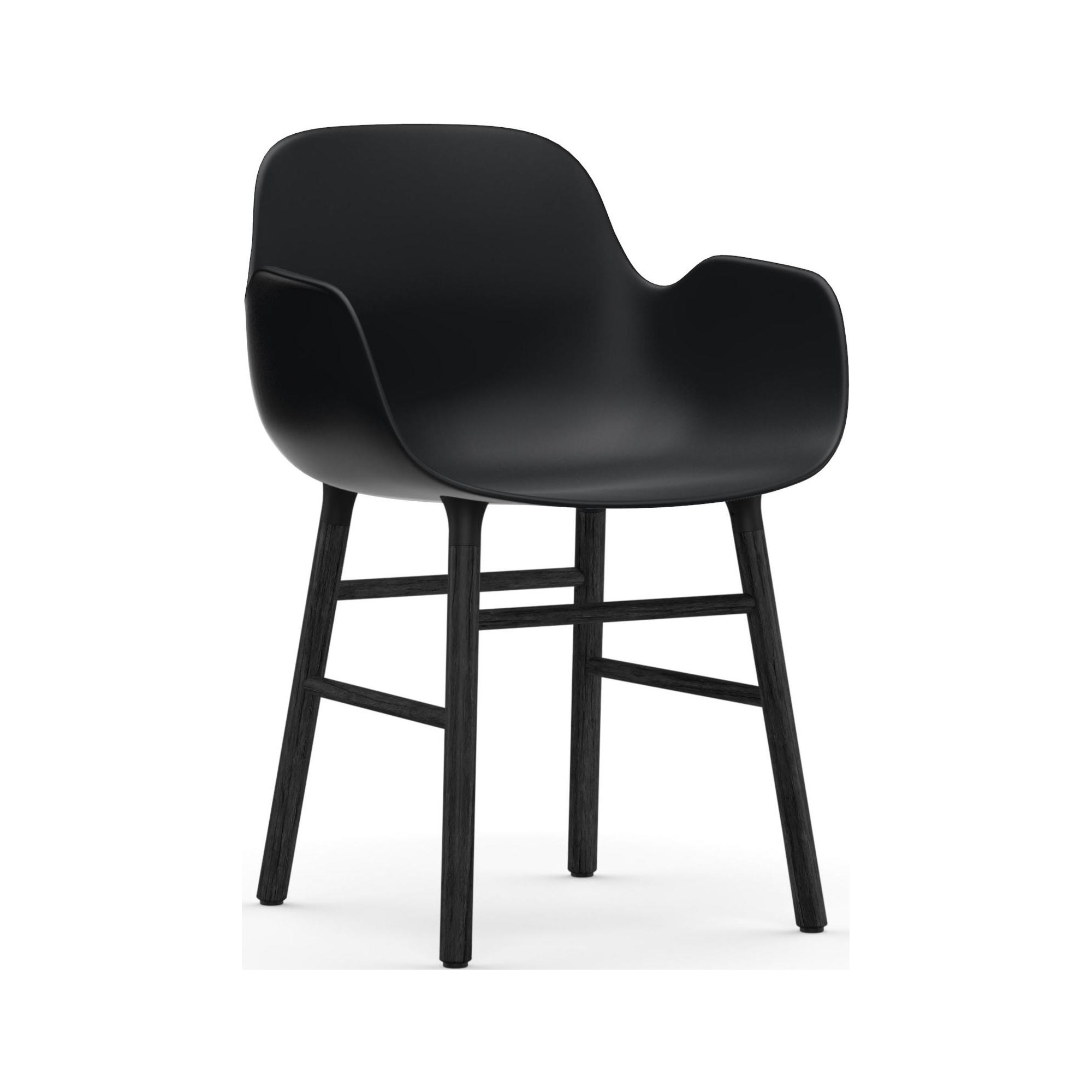 Black / Black lacquered oak  – Form Chair with armrests - Normann Copenhagen