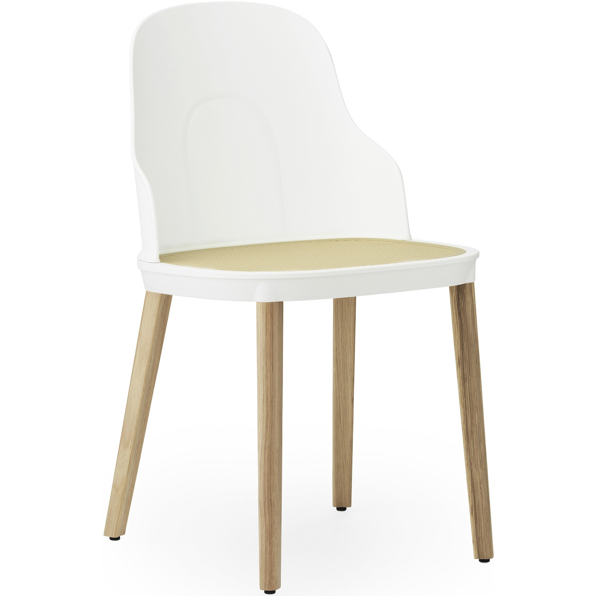 Blanc / Assise tressée / Chêne – Chaise Allez - Normann Copenhagen