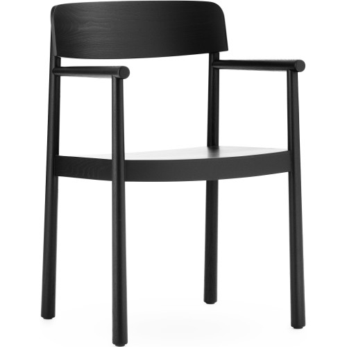 Frêne peint en noir – Chaise Timb avec accoudoirs - Normann Copenhagen