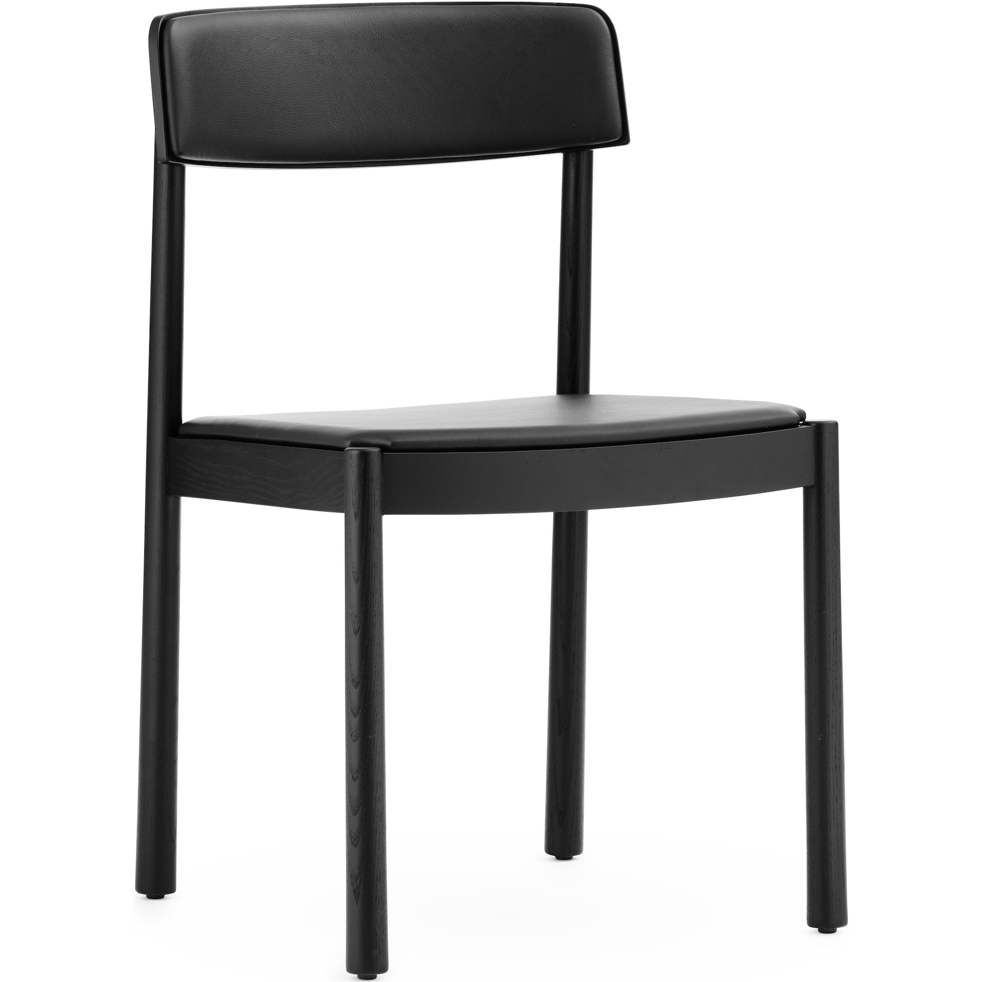 Black lacquered ash / Ultra Black leather – Timb Chair - Normann Copenhagen