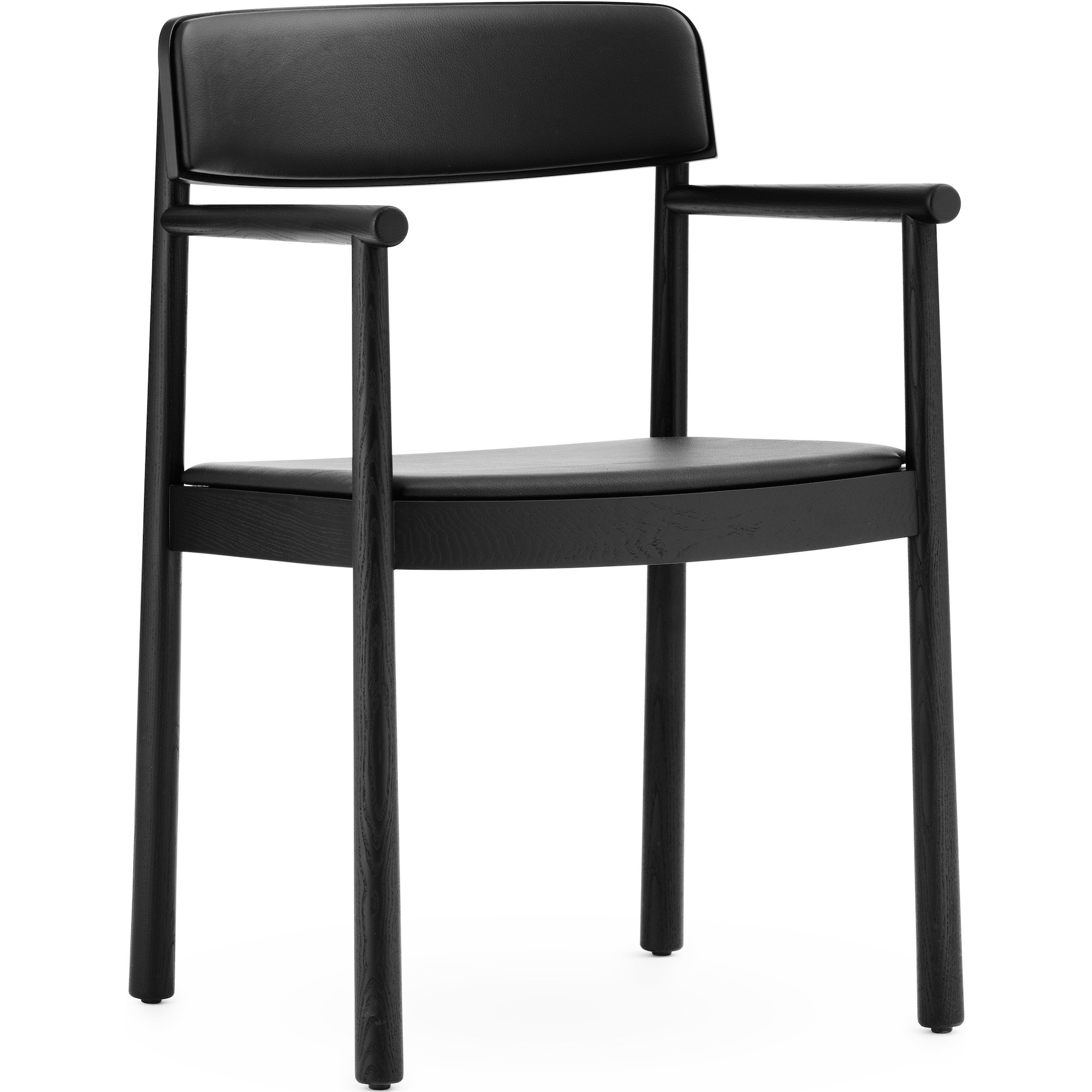 Black lacquered ash / Ultra Black leather – Timb Armchair - Normann Copenhagen