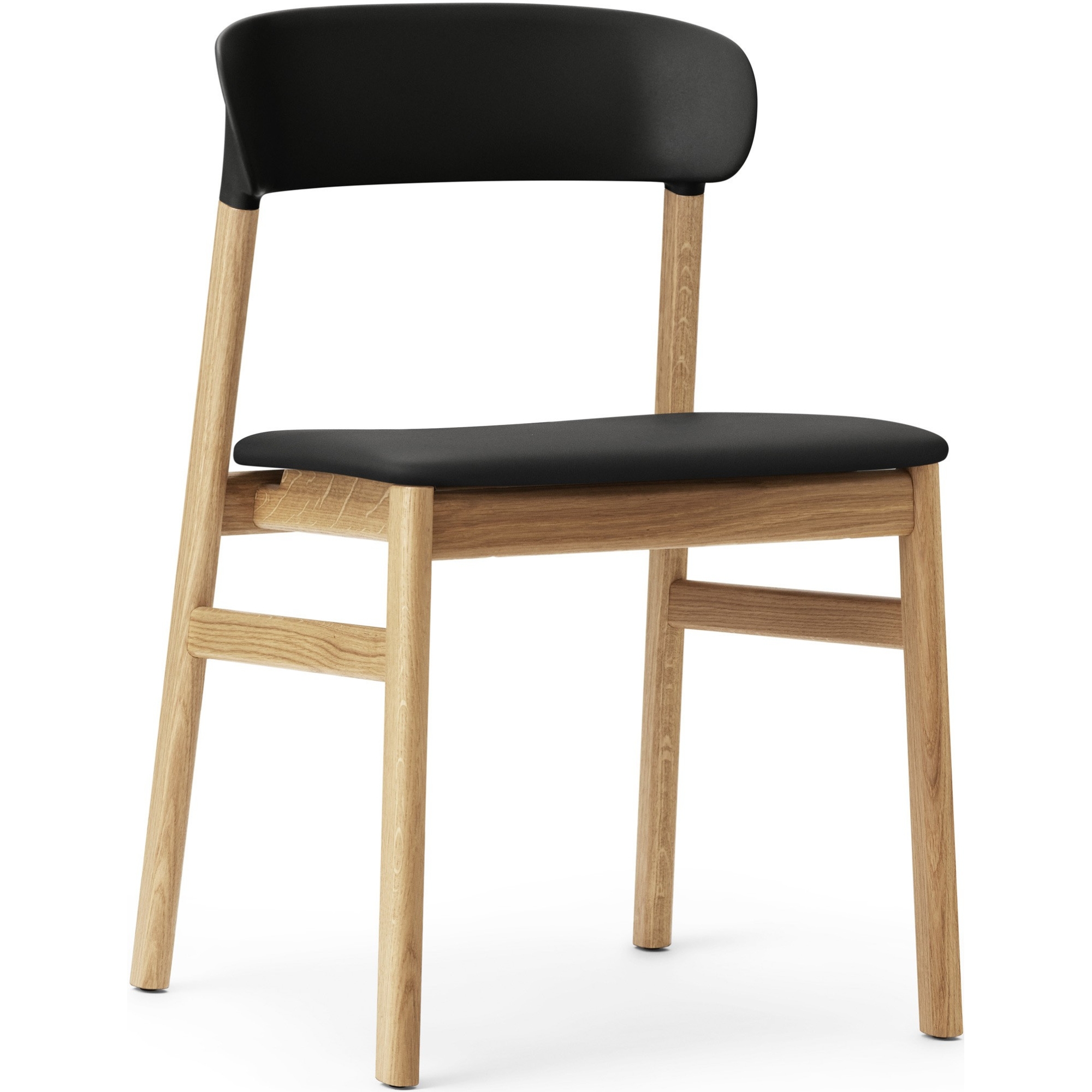 Spectrum black leather / oak - Herit chair - Normann Copenhagen