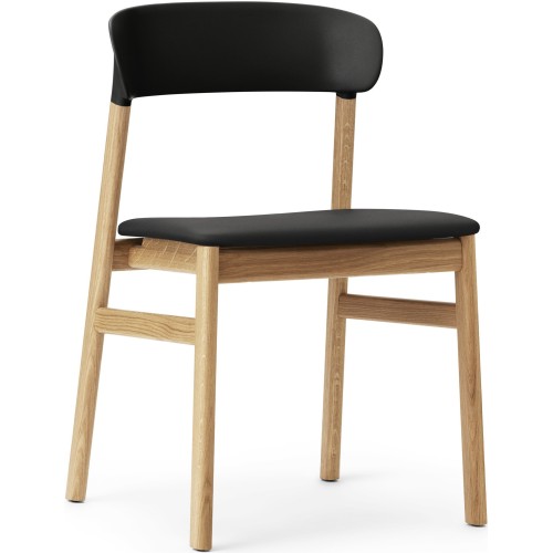 Spectrum black leather / oak - Herit chair - Normann Copenhagen