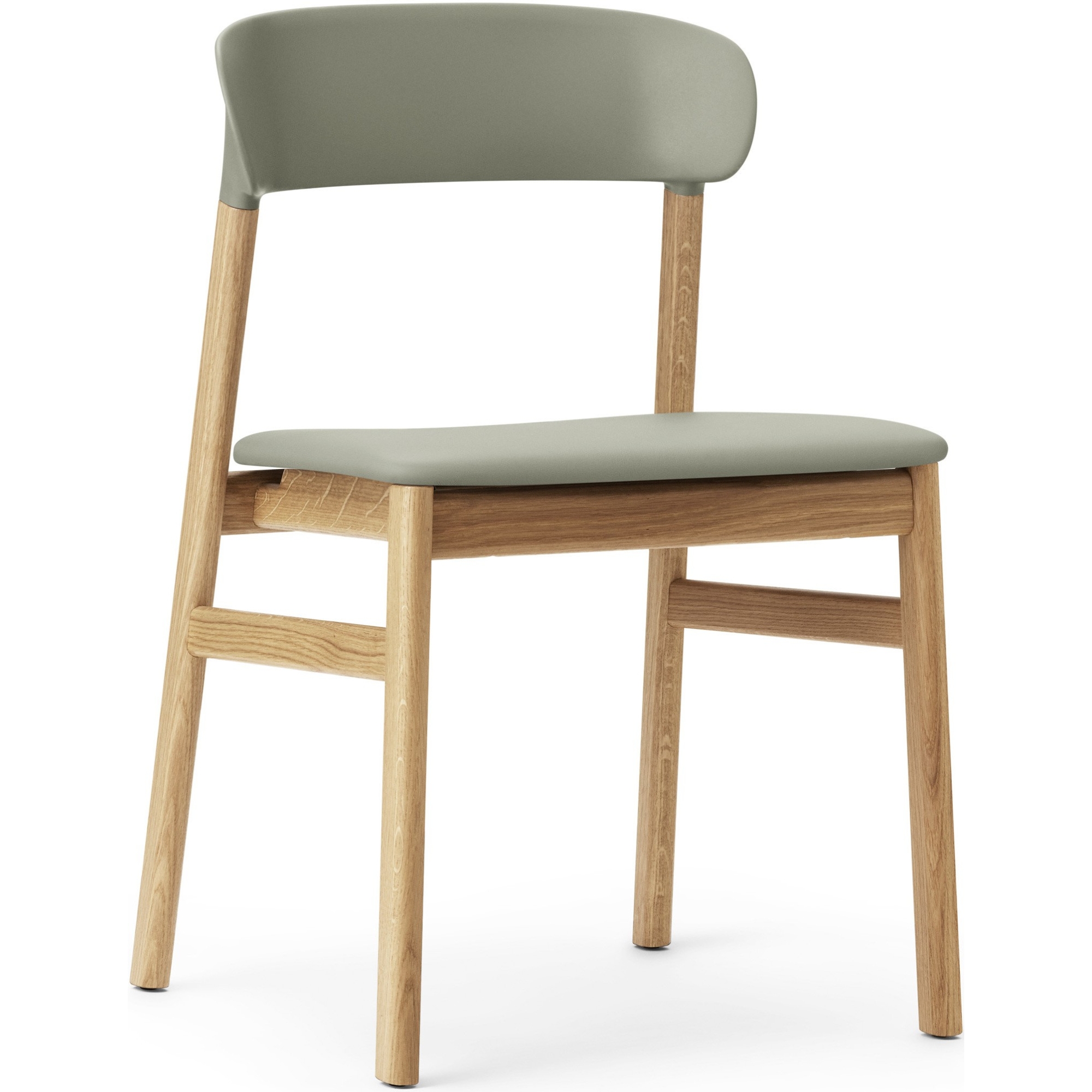 Spectrum Dusty Green leather / oak - Herit chair - Normann Copenhagen