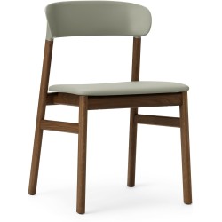 Spectrum Dusty Green leather / smoked oak - Herit chair - Normann Copenhagen