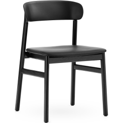 Spectrum leather black / black - Herit chair - Normann Copenhagen