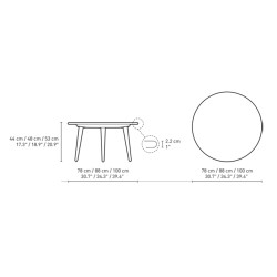 3 Pieds de table CH008 (plateau non inclus) – Hauteur 44, 48 ou 53 cm - Carl Hansen & Søn