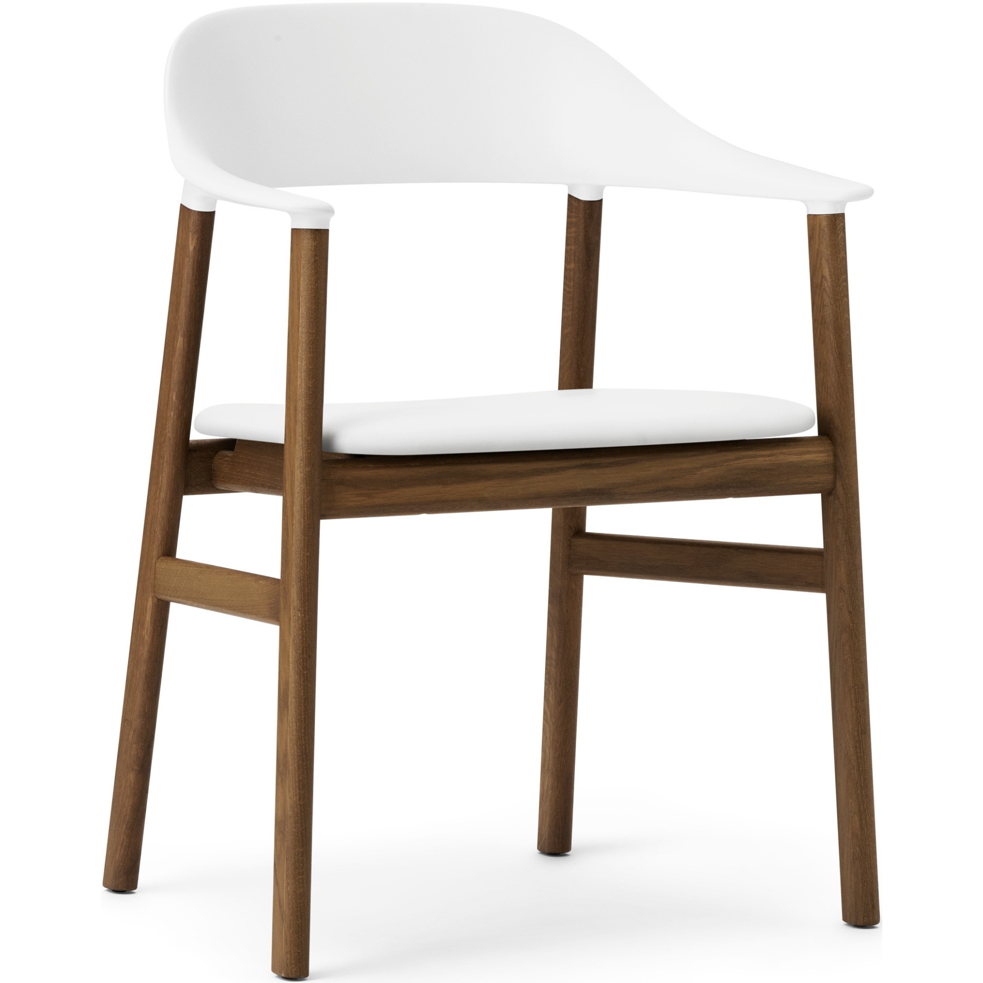 Spectrum white leather / smoked oak - Herit armchair - Normann Copenhagen