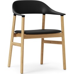 Spectrum black leather / oak - Herit armchair - Normann Copenhagen