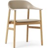 Spectrum sand leather / oak - Herit armchair - Normann Copenhagen