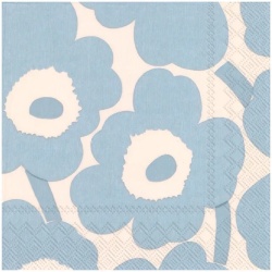 Unikko cream light blue 552641 - Paper napkins