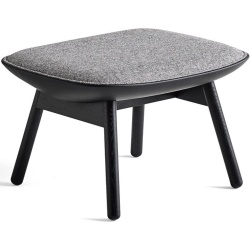 Hallingdal 166 / Sierra SI1001leather – black lacquered oak – Uchiwa ottoman - HAY