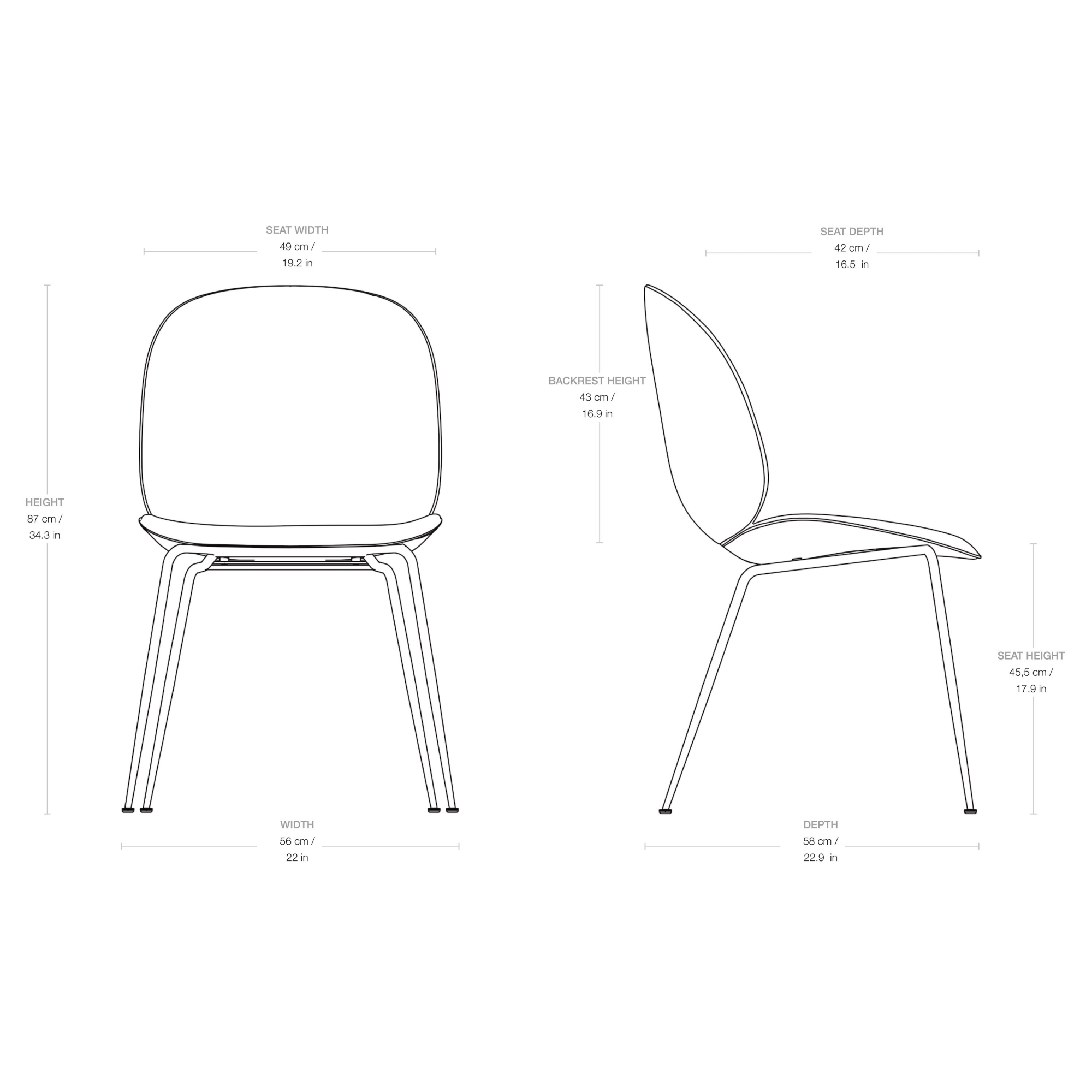 Beetle Chair – Fully Upholstered, Tube base - Gubi