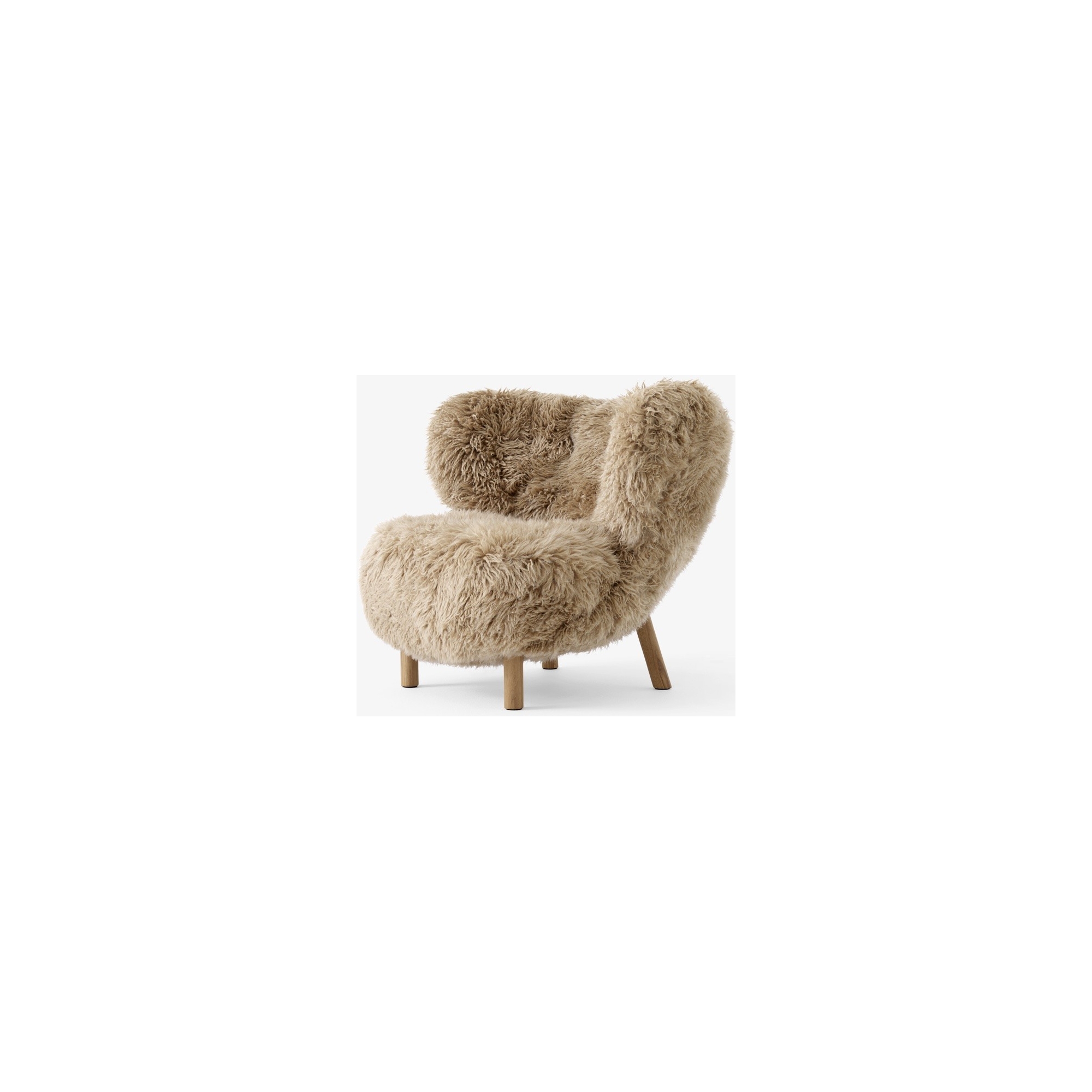 Fauteuil Little Petra VB1– mouton Honey 5 cm + chêne huilé blanchi - &Tradition