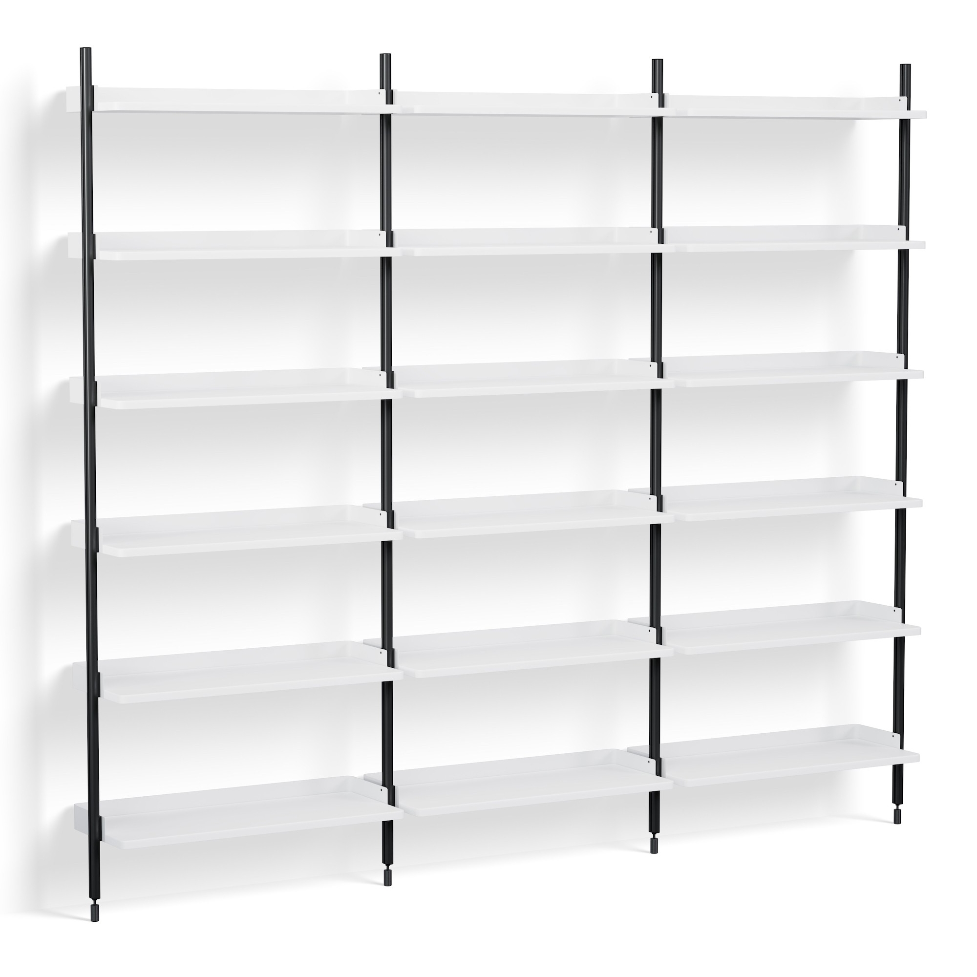 Pier System 103 –  PS White Shelves + Black Anodised Aluminium Profiles - HAY