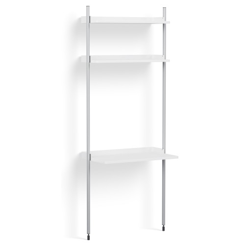 White Shelves + Anodised Aluminium Profiles – Pier System 11 - HAY