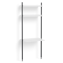 White Shelves + Black Anodised Aluminium Profiles – Pier System 11 - HAY