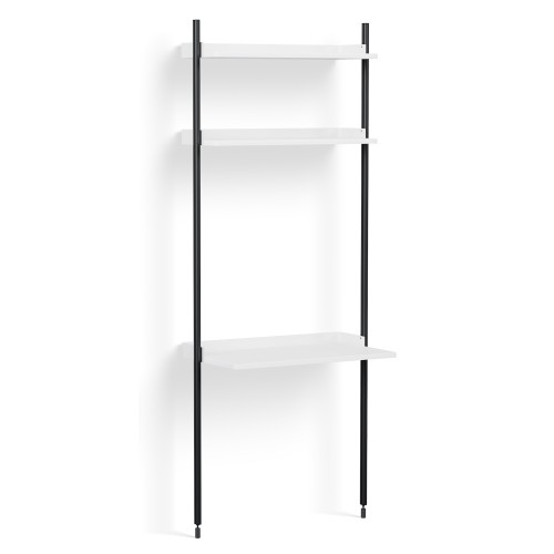 White Shelves + Black Anodised Aluminium Profiles – Pier System 11 - HAY