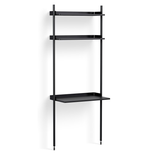 Black Shelves + Black Anodised Aluminium Profiles – Pier System 11 - HAY