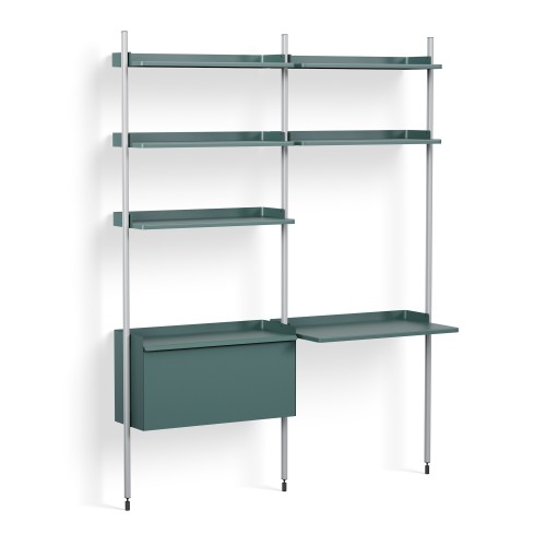 Blue Shelves + Anodised Aluminium Profiles – Pier System 12 - HAY