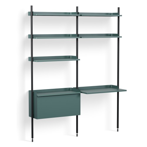 Blue Shelves + Black Anodised Aluminium Profiles – Pier System 12 - HAY