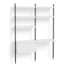 White Shelves + Black Anodised Aluminium Profiles – Pier System 12 - HAY