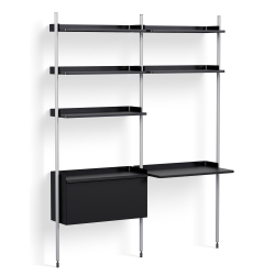 Black Shelves +  Anodised Aluminium Profiles – Pier System 12 - HAY