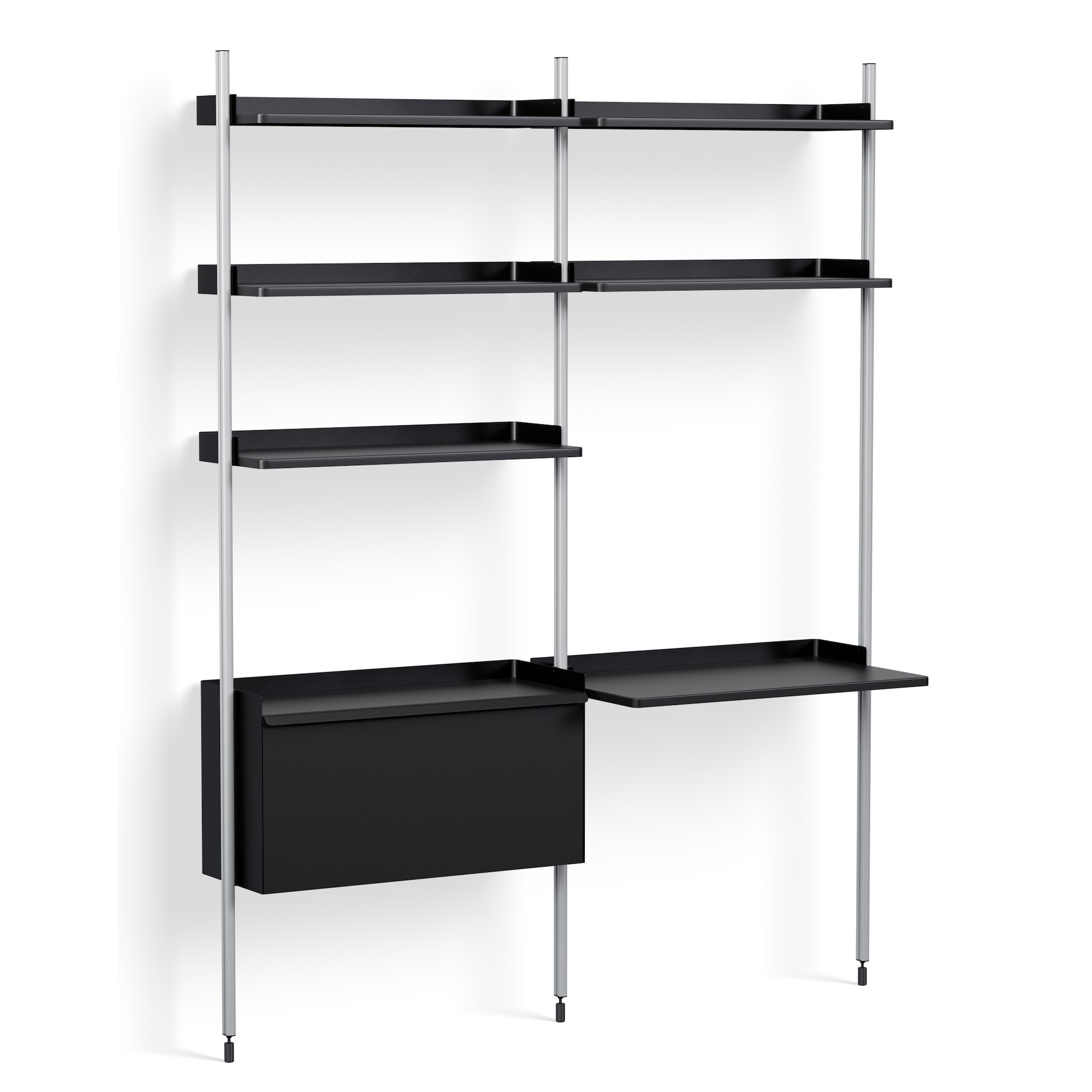 Black Shelves +  Anodised Aluminium Profiles – Pier System 12 - HAY