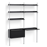 Black Shelves +  Anodised Aluminium Profiles – Pier System 12 - HAY